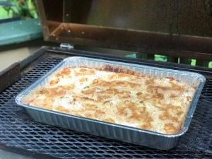 Apple Dump Cake made on the grill
